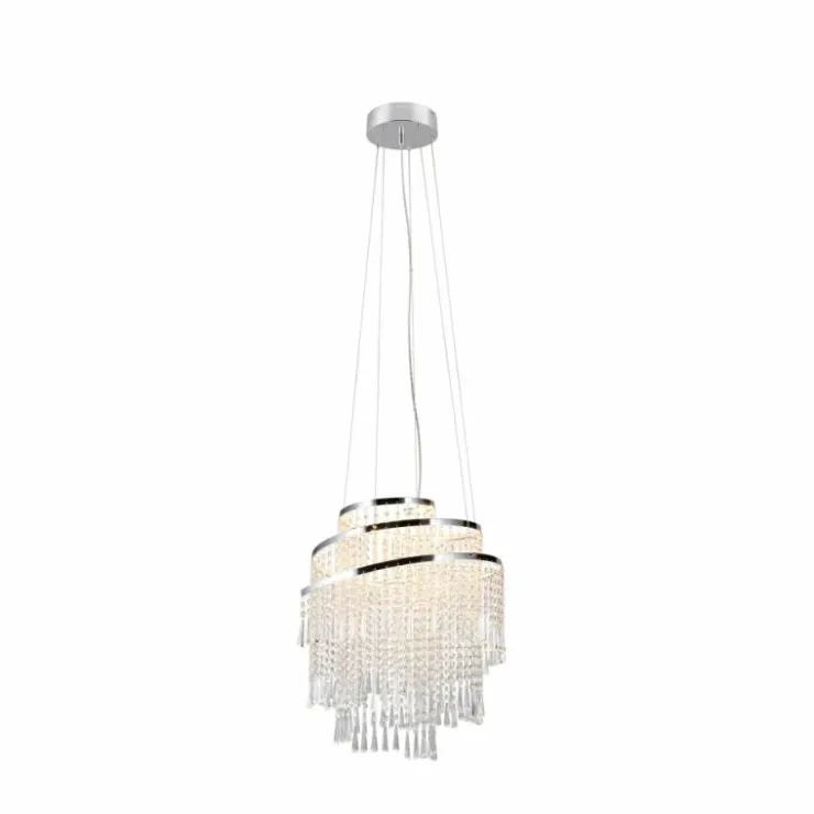 Luminaires Reality Éclairage Led|Suspension Reality POMP LED Chrome, 1 lumière, Télécommandes