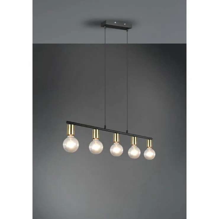 Luminaires Reality Suspensions|Suspension Reality Vannes Noir, 5 lumières