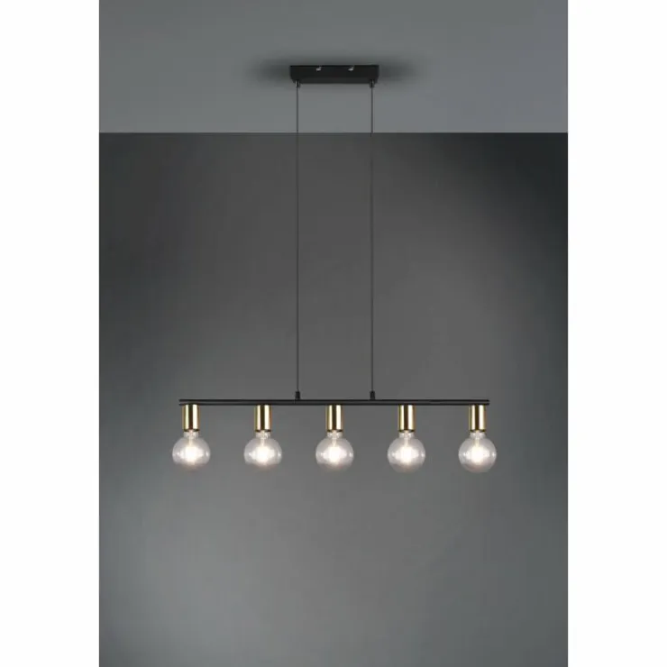 Luminaires Reality Suspensions|Suspension Reality Vannes Noir, 5 lumières