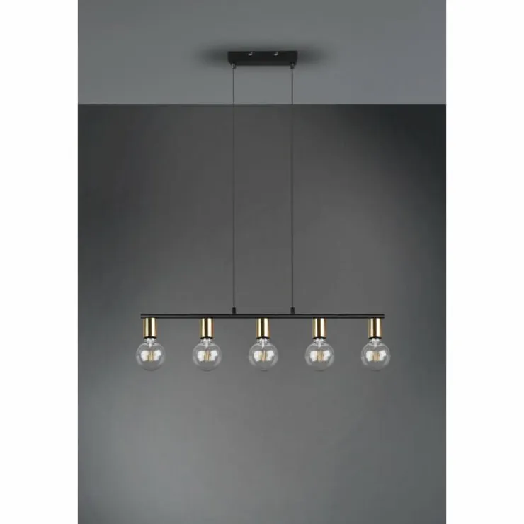 Luminaires Reality Suspensions|Suspension Reality Vannes Noir, 5 lumières