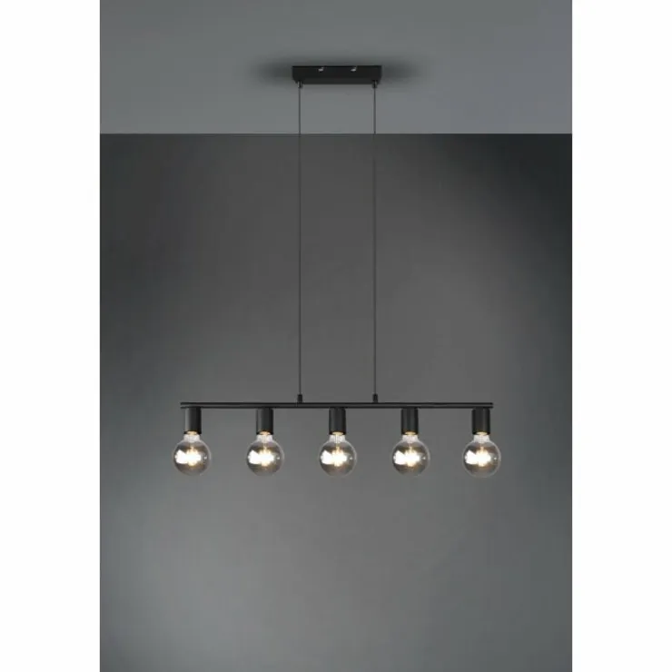 Luminaires Reality Suspensions|Suspension Reality Vannes Noir, 5 lumières