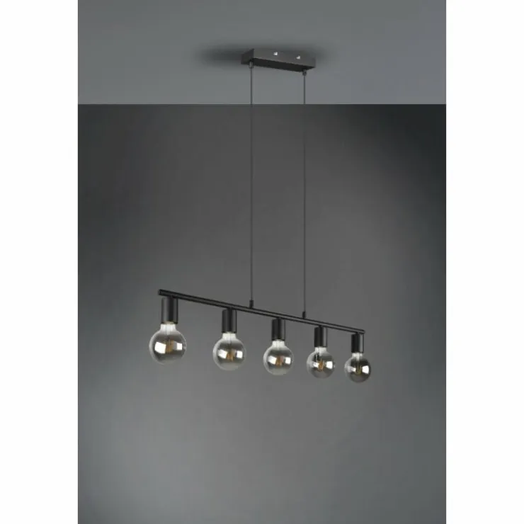 Luminaires Reality Suspensions|Suspension Reality Vannes Noir, 5 lumières