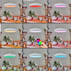 Suspension Rhone LED Blanc, 1 lumière, Changeur de couleurs