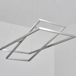 hofstein Suspensions|Suspension Schleitheim Chrome, Nickel mat, Blanc, 1 lumière