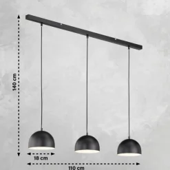 SCHÖNER WOHNEN-Kollektion Suspensions|Suspension Kia Noir, 3 lumières