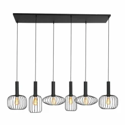 Luminaires Steinhauer Suspensions|Suspension Steinhauer Aureole Noir, 6 lumières