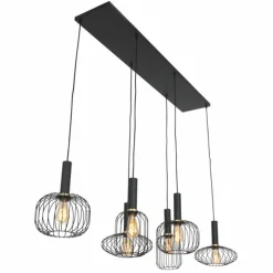 Luminaires Steinhauer Suspensions|Suspension Steinhauer Aureole Noir, 6 lumières