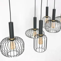 Luminaires Steinhauer Suspensions|Suspension Steinhauer Aureole Noir, 6 lumières