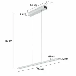 Luminaires Steinhauer Suspensions|Suspension Steinhauer Bande LED Acier brossé, 4 lumières