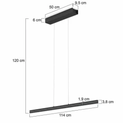 Luminaires Steinhauer Suspensions|Suspension Steinhauer Bande LED Noir, 4 lumières