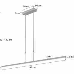Luminaires Steinhauer Éclairage Led|Suspension Steinhauer Bande LED Acier brossé, 3 lumières