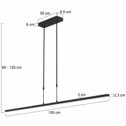Luminaires Steinhauer Éclairage Led|Suspension Steinhauer Bande LED Noir, 3 lumières
