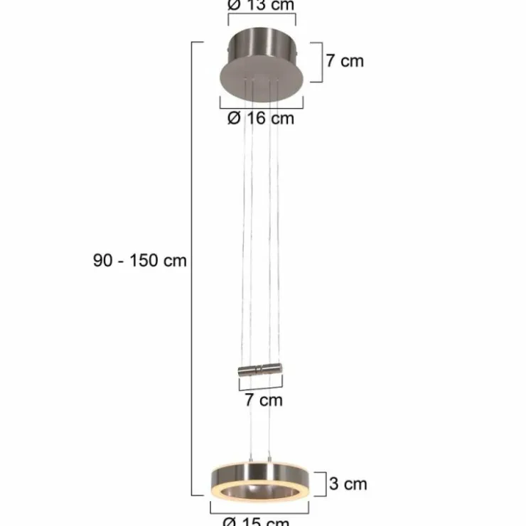 Luminaires Steinhauer Éclairage Led|Suspension Steinhauer Piola LED Acier brossé, 2 lumières