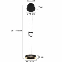 Luminaires Steinhauer Éclairage Led|Suspension Steinhauer Piola LED Noir, 2 lumières