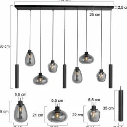 Luminaires Steinhauer Éclairage Led|Suspension Steinhauer Reflexion LED, 9 lumières