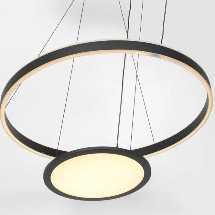 Luminaires Steinhauer Éclairage Led|Suspension Steinhauer Ringlux LED Noir, 3 lumières