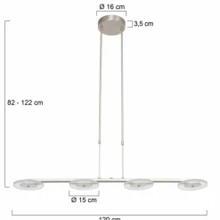 Luminaires Steinhauer Éclairage Led|Suspension Steinhauer Soleil LED Acier brossé, 4 lumières