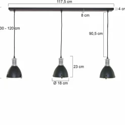 Luminaires Steinhauer Suspensions|Suspension Steinhauer Storm Noir, 3 lumières