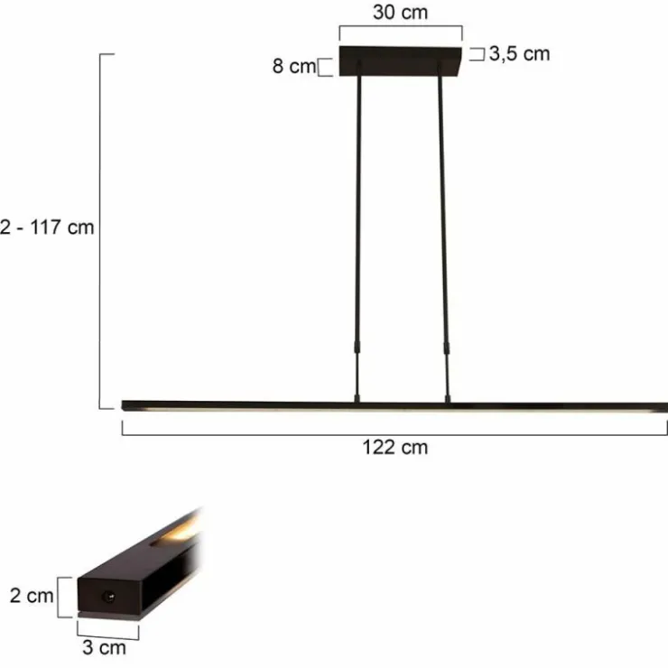 Luminaires Steinhauer Éclairage Led|Suspension Steinhauer Zelena LED Noir, 1 lumière