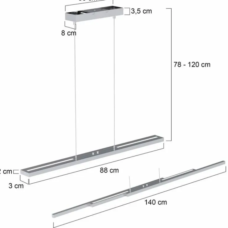 Luminaires Steinhauer Éclairage Led|Suspension Steinhauer Zelena LED Acier inoxydable, 1 lumière