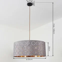hofstein Suspensions|Suspension Tallaboa Gris, Cuivre, 1 lumière