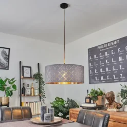 hofstein Suspensions|Suspension Tallaboa Gris, Cuivre, 1 lumière