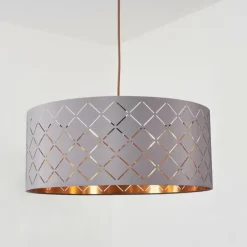 hofstein Suspensions|Suspension Tallaboa Gris, Cuivre, 1 lumière