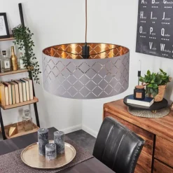 hofstein Suspensions|Suspension Tallaboa Gris, Cuivre, 1 lumière