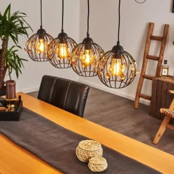 hofstein Suspensions|Suspension Tawasu Noir, 4 lumières