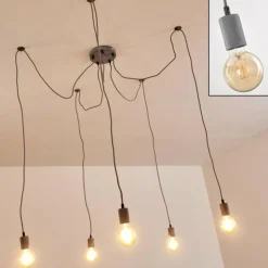 hofstein Suspensions|Suspension Tenna Gris, 5 lumières