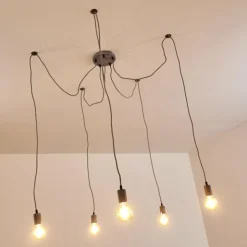 hofstein Suspensions|Suspension Tenna Gris, 5 lumières