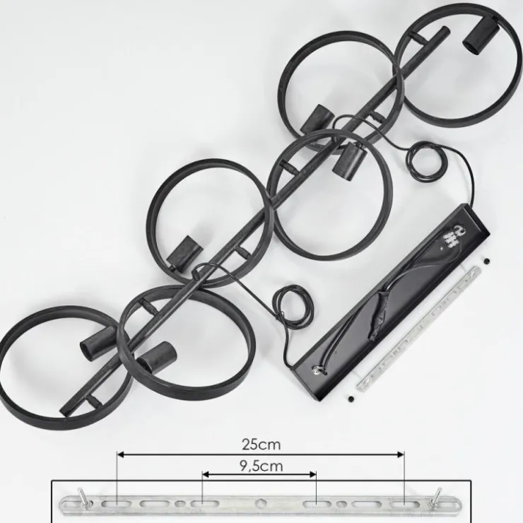 hofstein Suspensions|Suspension Theareabarivat Anthracite, 6 lumières