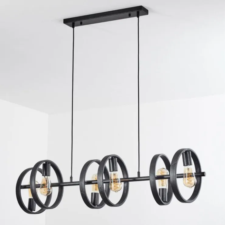 hofstein Suspensions|Suspension Theareabarivat Anthracite, 6 lumières
