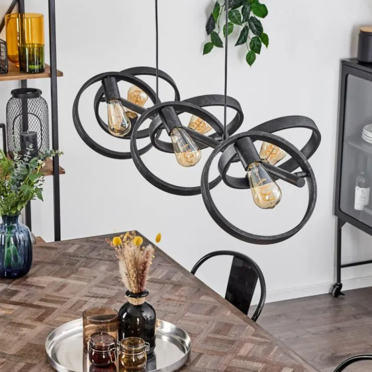 hofstein Suspensions|Suspension Theareabarivat Anthracite, 6 lumières