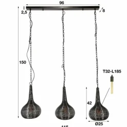 hofstein Suspensions|Suspension Tramaga, 3 lumières