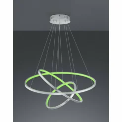 Suspension Trio Aaron LED Nickel mat, 1 lumière, Télécommandes, Changeur de couleurs