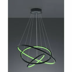 Suspension Trio Aaron LED Anthracite, 1 lumière, Télécommandes, Changeur de couleurs