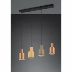 Luminaires Trio Suspensions|Suspension Trio AGUDO Noir, 4 lumières