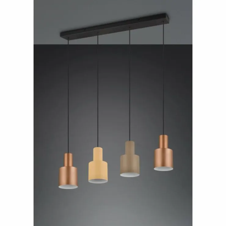 Luminaires Trio Suspensions|Suspension Trio AGUDO Noir, 4 lumières