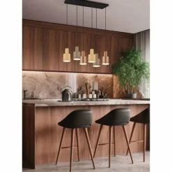 Luminaires Trio Suspensions|Suspension Trio AGUDO Noir, 6 lumières
