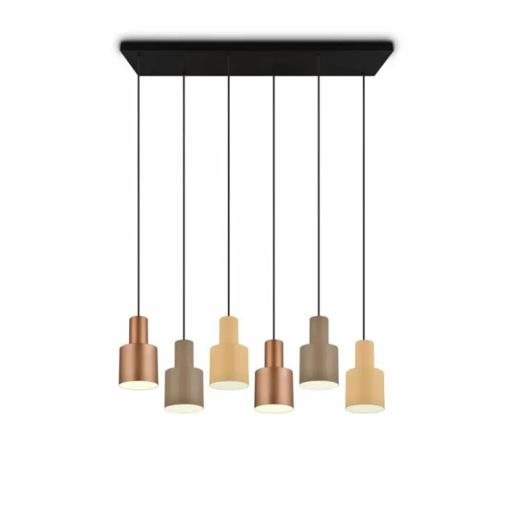 Luminaires Trio Suspensions|Suspension Trio AGUDO Noir, 6 lumières