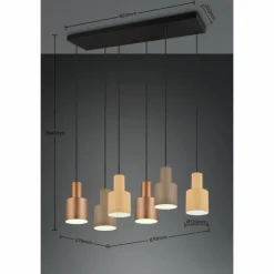 Luminaires Trio Suspensions|Suspension Trio AGUDO Noir, 6 lumières