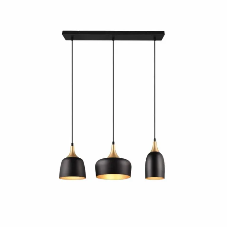 Luminaires Trio Suspensions|Suspension Trio Chiraz Noir, 3 lumières