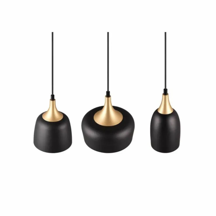 Luminaires Trio Suspensions|Suspension Trio Chiraz Noir, 3 lumières