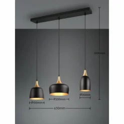 Luminaires Trio Suspensions|Suspension Trio Chiraz Noir, 3 lumières