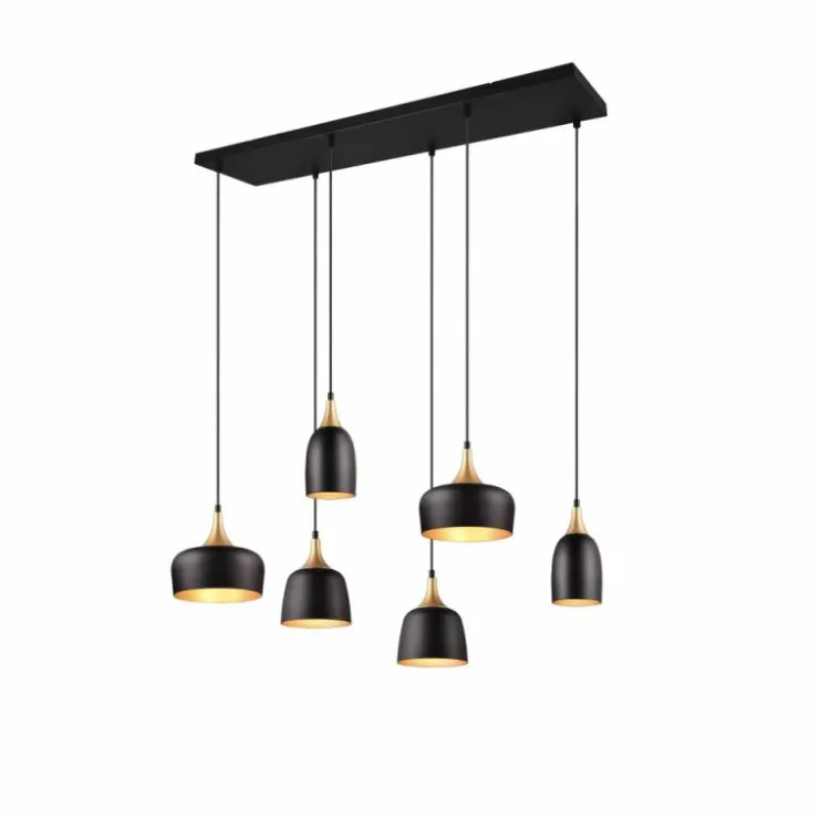 Luminaires Trio Suspensions|Suspension Trio Chiraz Noir, 6 lumières