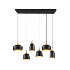 Luminaires Trio Suspensions|Suspension Trio Chiraz Noir, 6 lumières