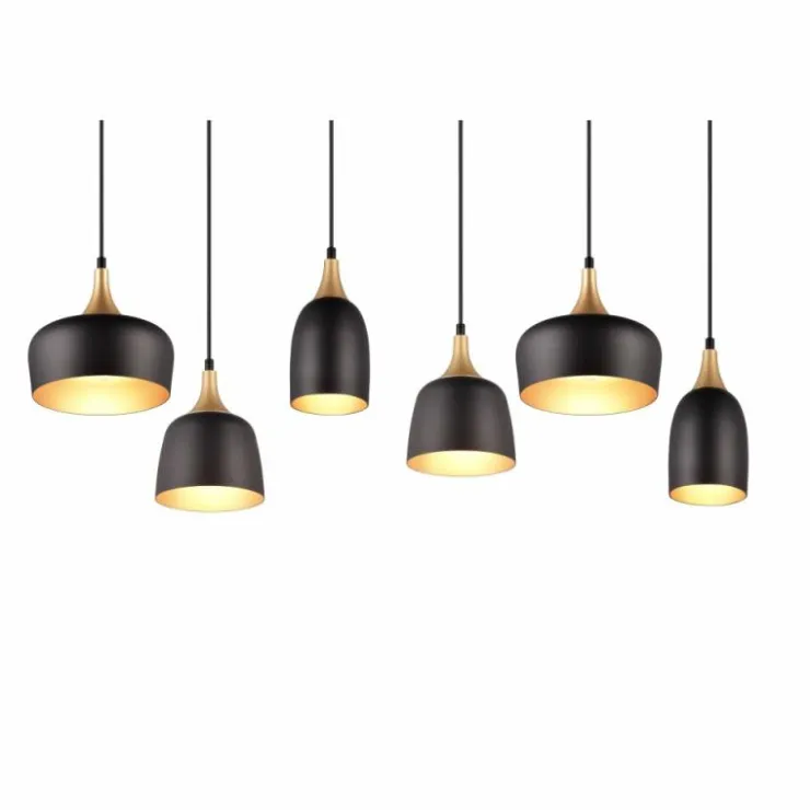 Luminaires Trio Suspensions|Suspension Trio Chiraz Noir, 6 lumières