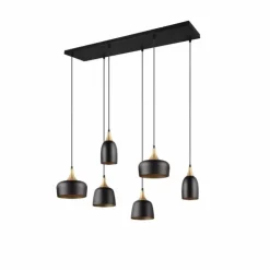 Luminaires Trio Suspensions|Suspension Trio Chiraz Noir, 6 lumières