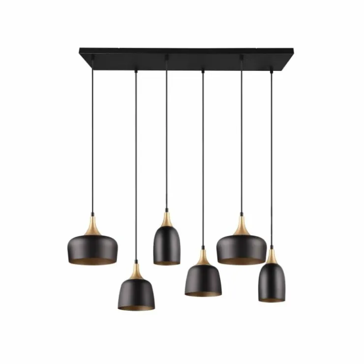 Luminaires Trio Suspensions|Suspension Trio Chiraz Noir, 6 lumières